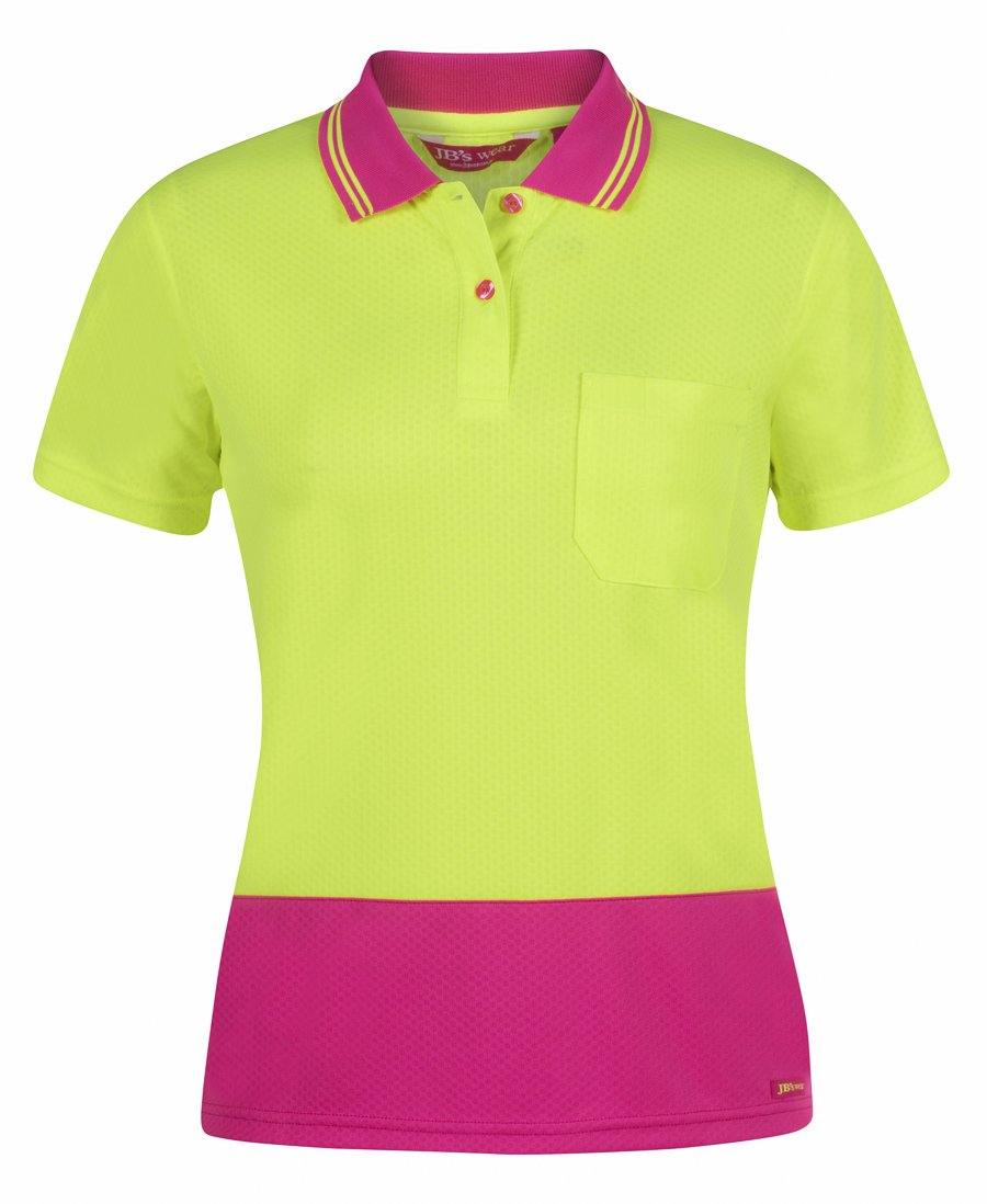 Hi Vis Ladies S/S Jacquard Polo - New Age Promotions