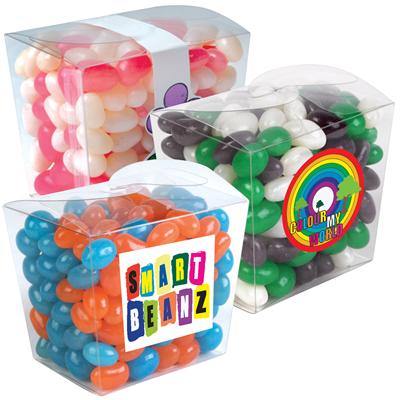 Corporate Colour Mini Jelly Beans in Clear Mini Noodle Box - New Age Promotions