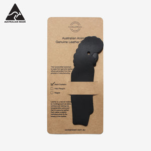 Australian Animals Genuine Leather Bookmark – Black Cockatoo