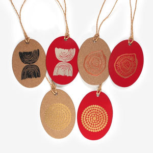 Gift Tags – Set of 6, Made from Recycled Leather in collaboration with Indigenous artists