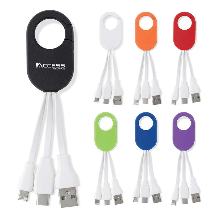 3-In-1 Charging Buddy With Carabiner Clip