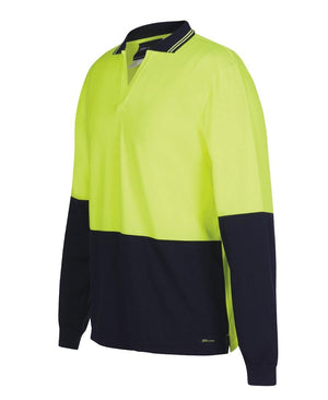 Hi Vis L/S Non Button Polo - New Age Promotions