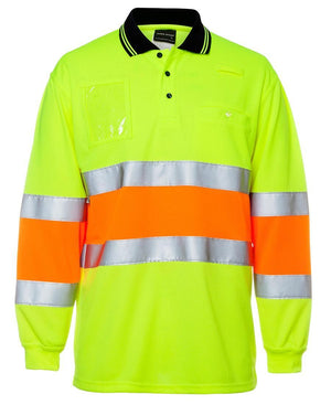 Hi Vis Bio Motion (D+N) L/S Polo with 3M Tape - New Age Promotions