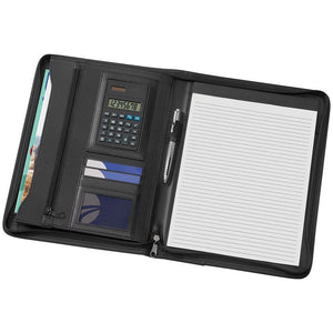 A4 Phoenix Zippered Compendium with Solar Calculator - New Age Promotions