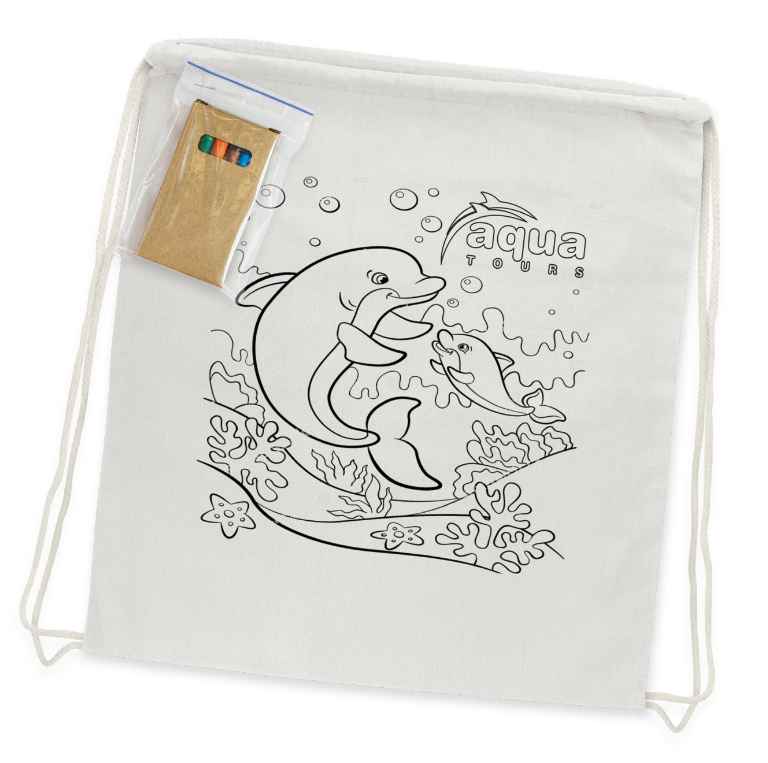Cotton Colouring Drawstring Backpack - New Age Promotions