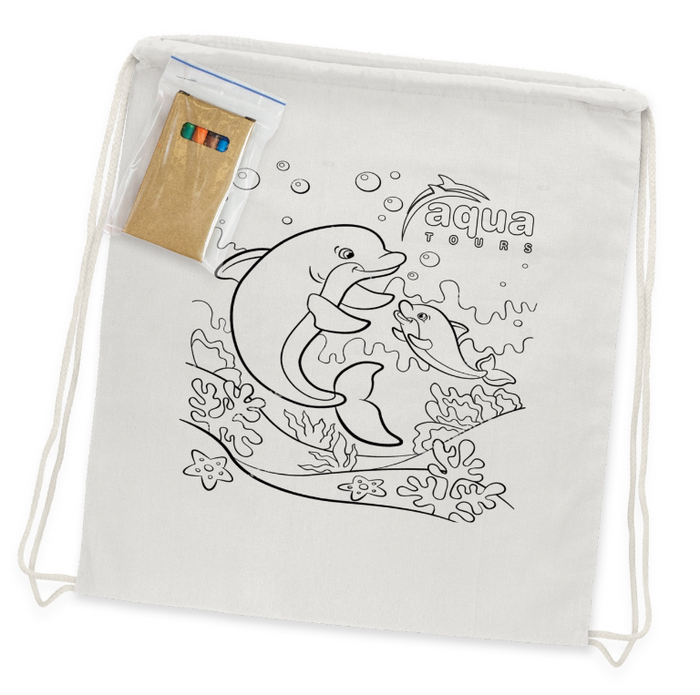 Cotton Colouring Drawstring Backpack
