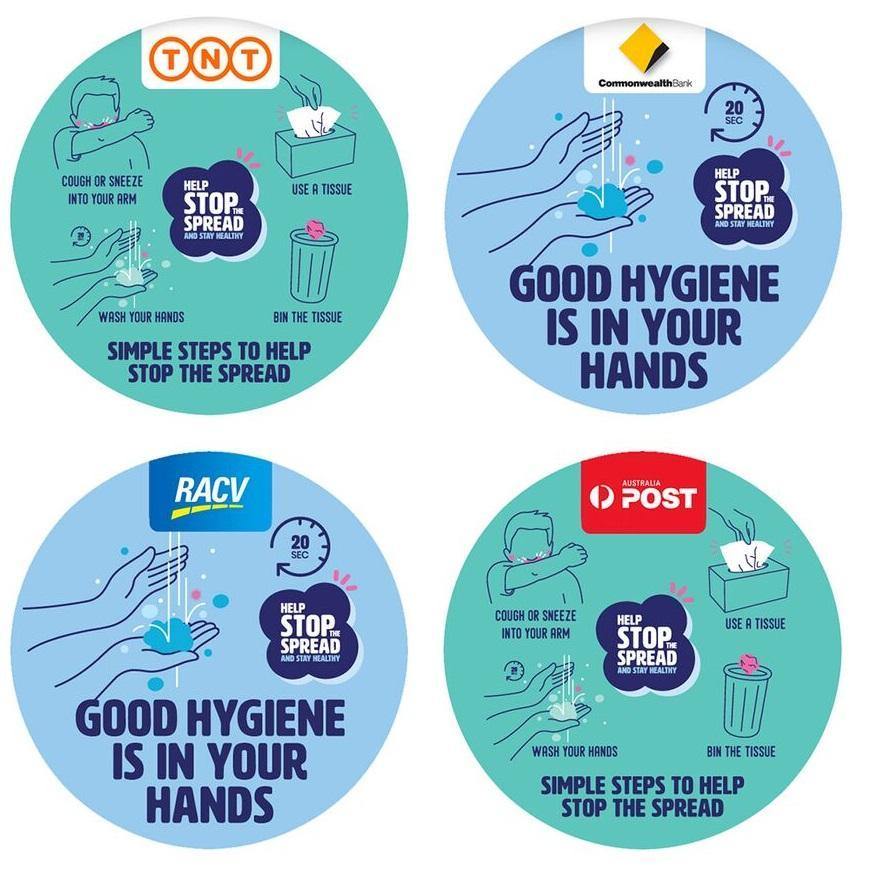 Hygiene Reminder Stickers - New Age Promotions