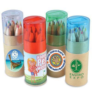 Coloured Pencils in Cardboard Tube - New Age Promotions