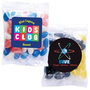 Corporate Colour Mini Jelly Beans in 50 Gram Cello Bag - New Age Promotions