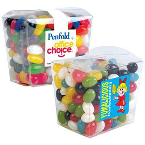 Assorted Colour Mini Jelly Beans in Clear Mini Noodle Box - New Age Promotions