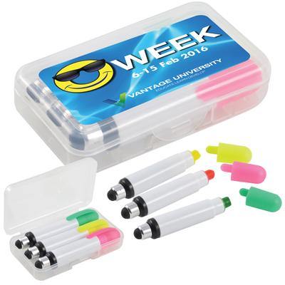 Wax Highlight Markers with Stylus in Case - New Age Promotions