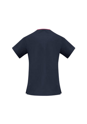 Ladies Contrast Crossover Scrubs Top