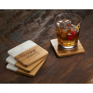 Marble and Bamboo Coaster - New Age Promotions
